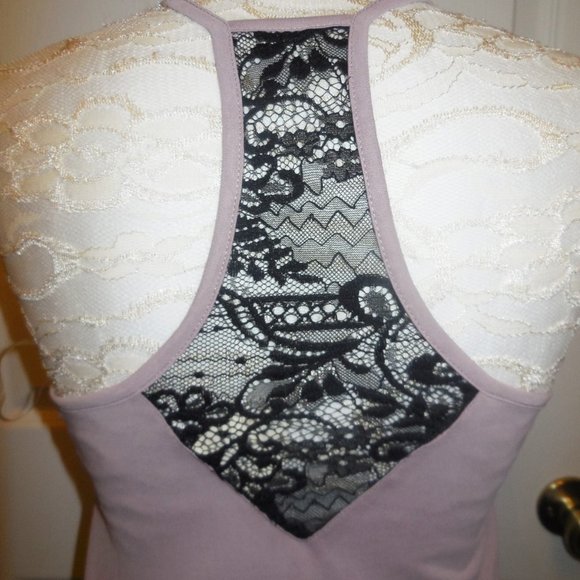 Camisole top raceback NEW spaghetti straps stretchy mauve color cami - Picture 5 of 8